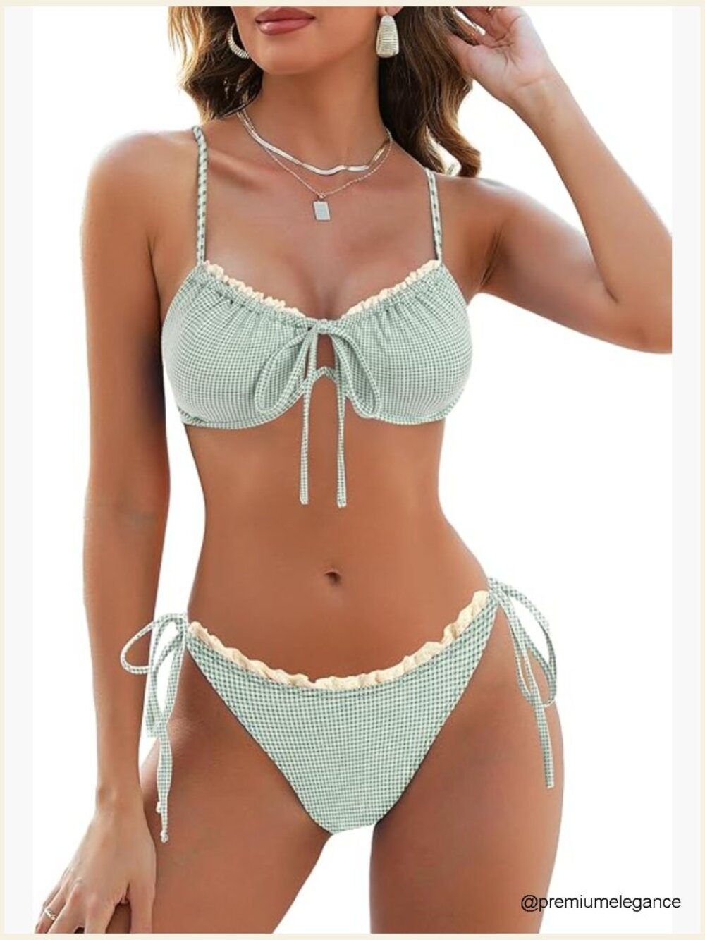 High Cut Bikini Set String Two Piece Underwire Bathing Suit Cheeky Cut Out
